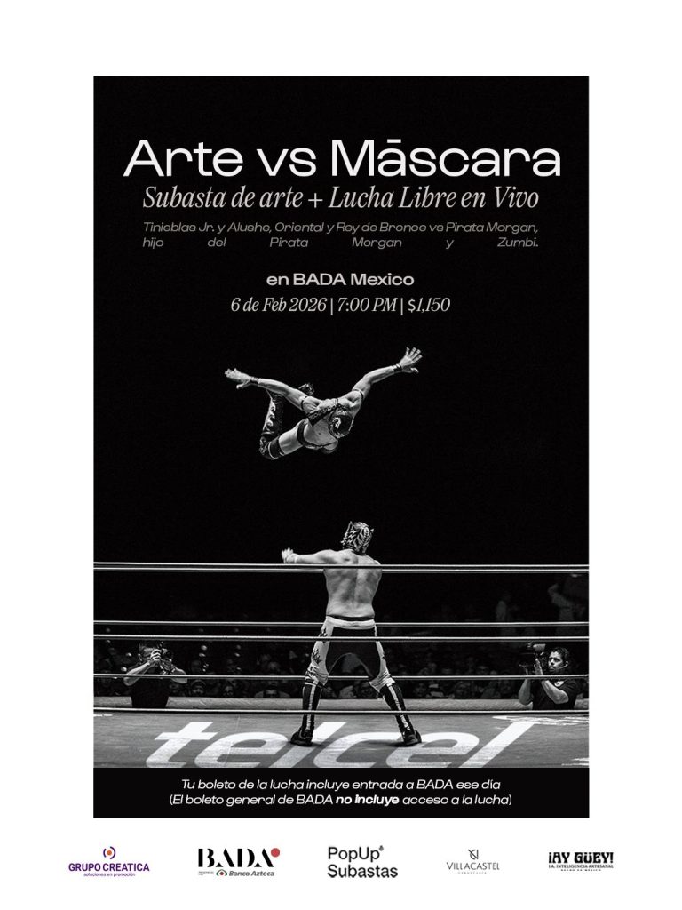 Subasta de arte + lucha libre en vivo, dentro de BADA México.